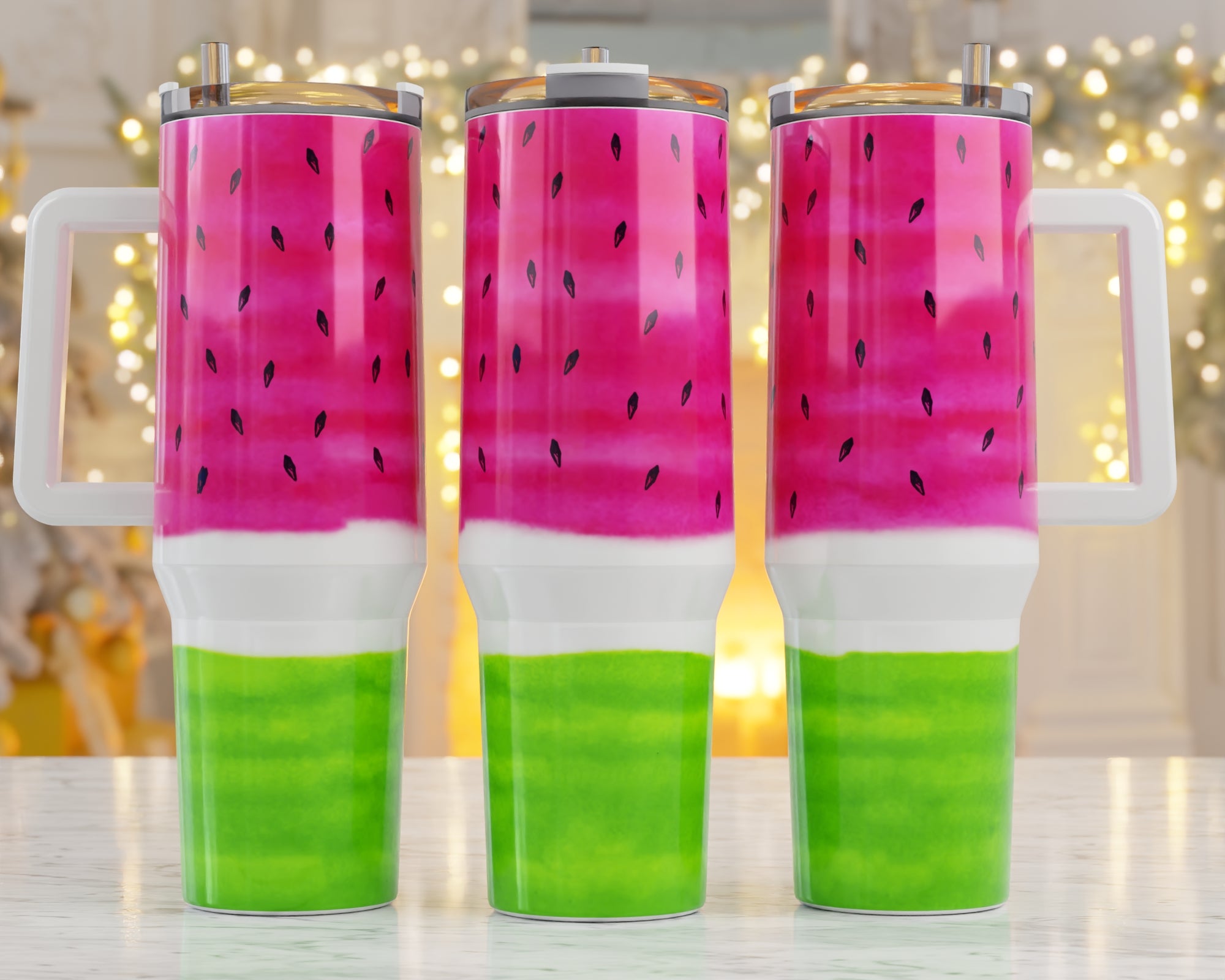 WATERBAE 40 oz. Insulated Tumbler with Handle (Watermelon)