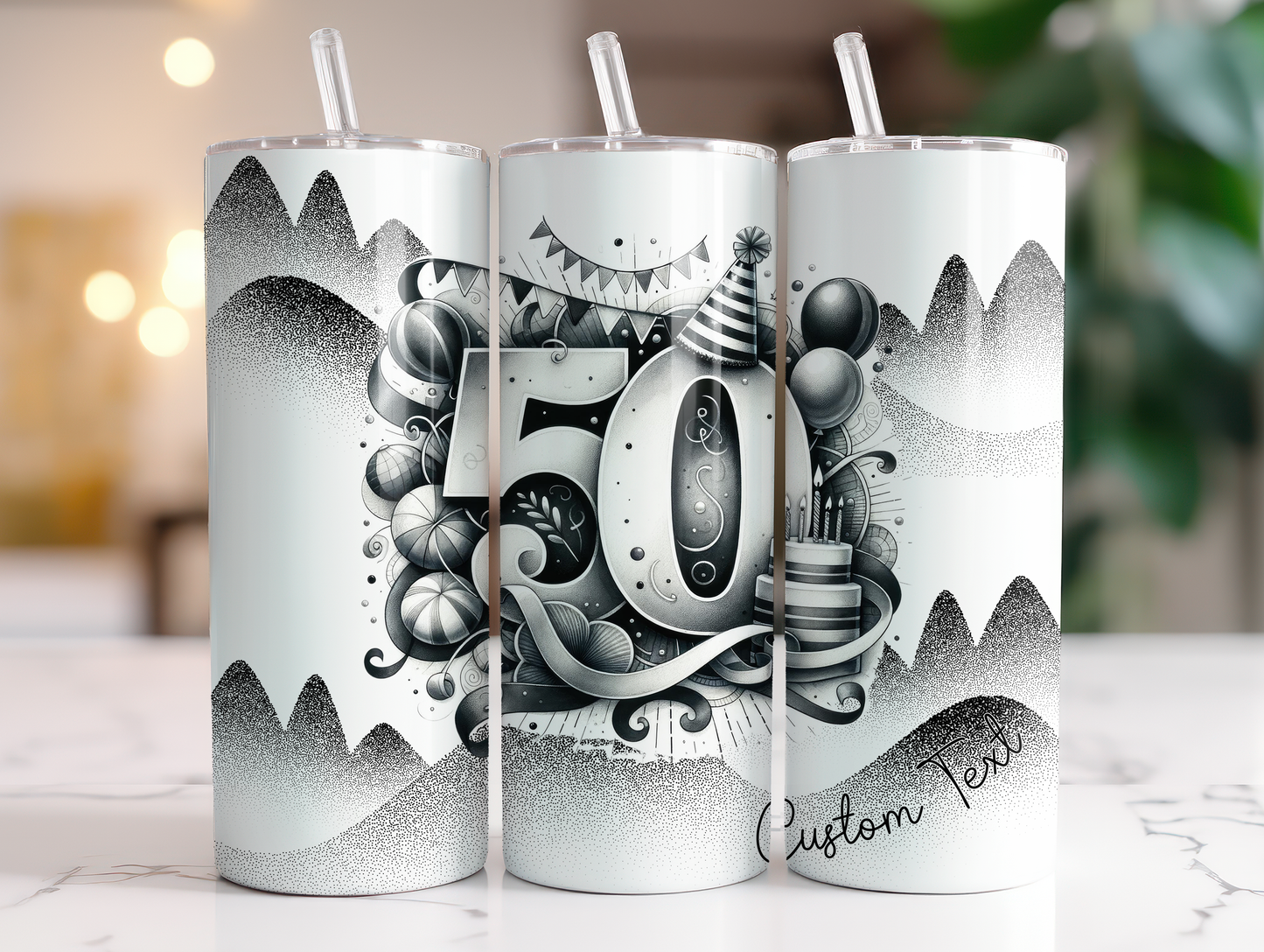 50th Black & White (personalized)  20oz Tumbler