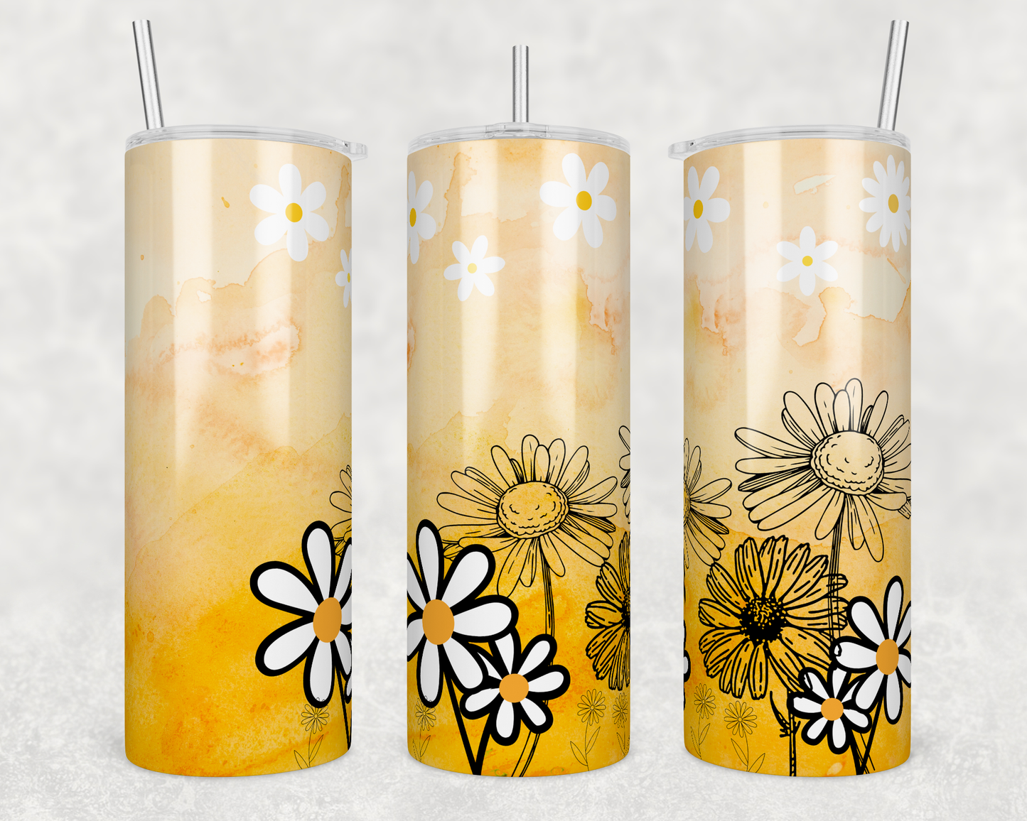 Yellow Daisies 20oz Tumbler (Personalized)