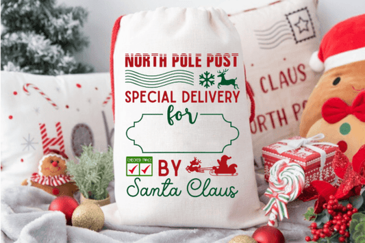 North Pole Post Santa Sack