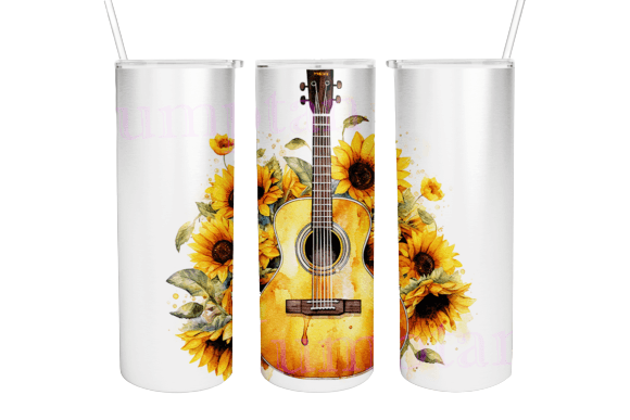 Guitar & Sunflowers 20oz Tumbler