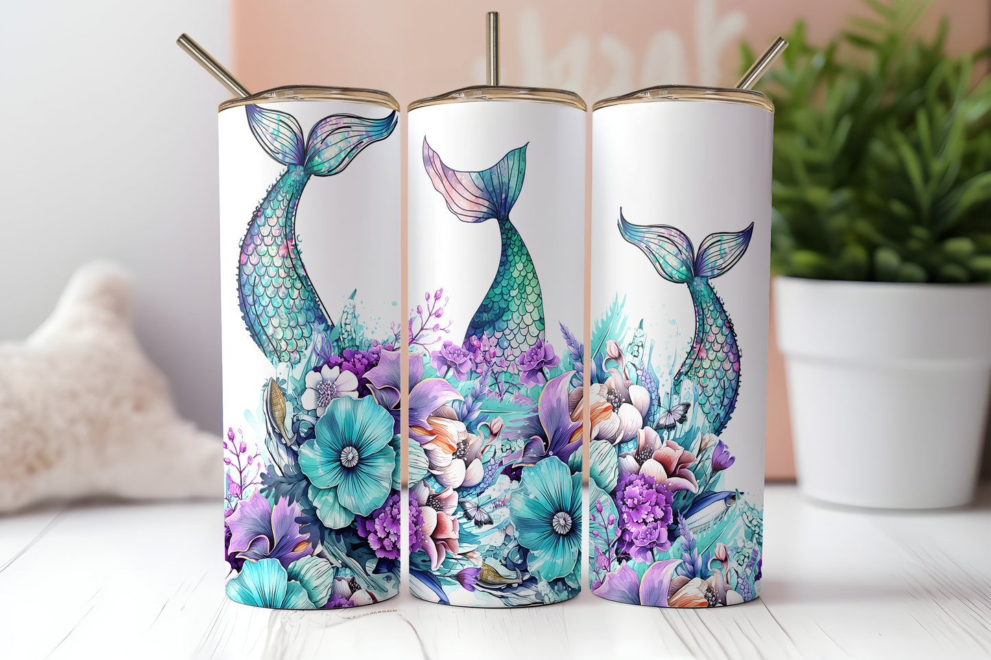 Mermaid Tail Teal/Purple 20oz Tumbler