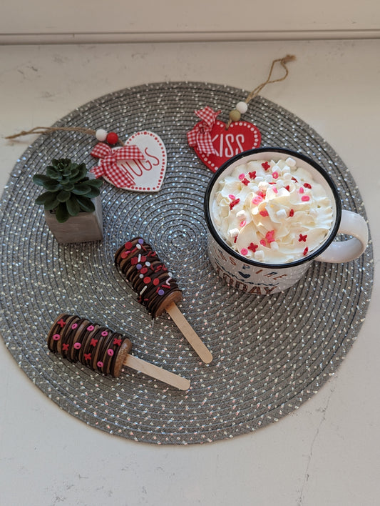 Dark Chocolate Peppermint  Hot Cocoa Bombsicle on a stick