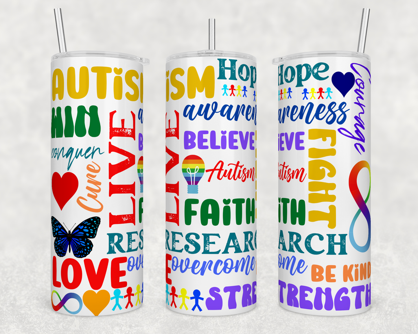 Autism words 20oz Tumbler