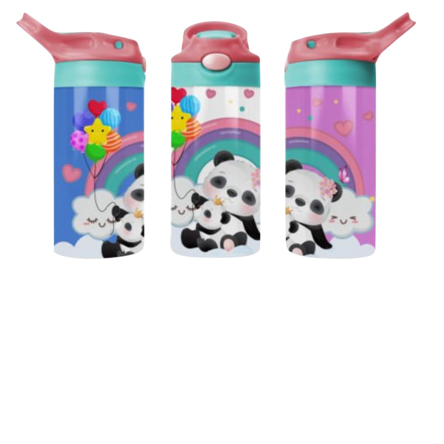 12 oz Panda Rainbow Tumbler