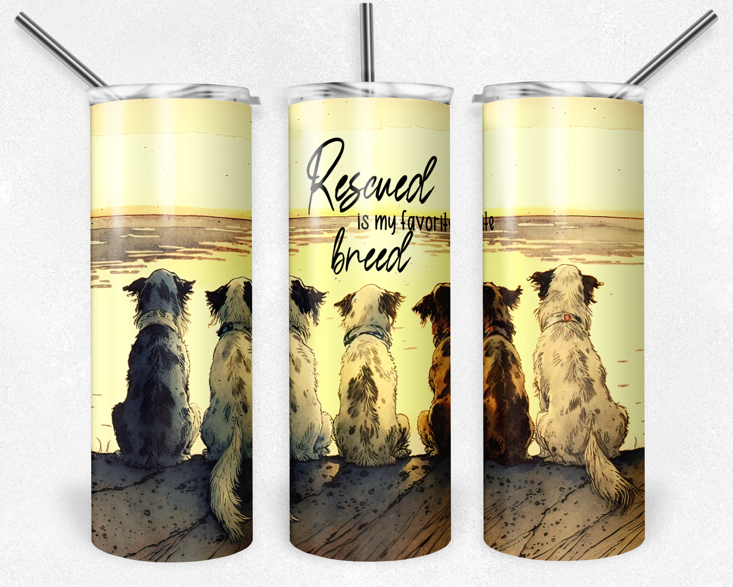 Rescued Is My Favorite Breed (colored) 20oz Tumbler