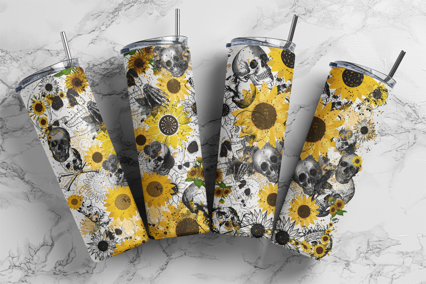 Sunflower Skull 20oz Tumbler