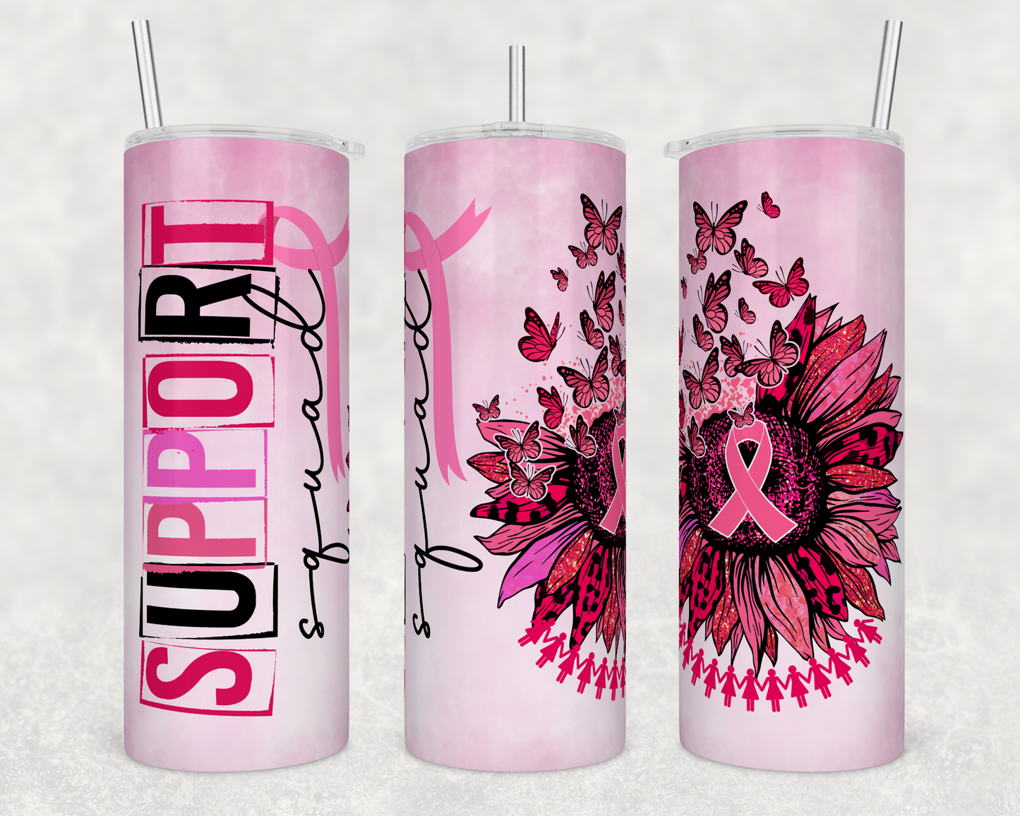 Support Squat pink ribbon 20oz Tumbler