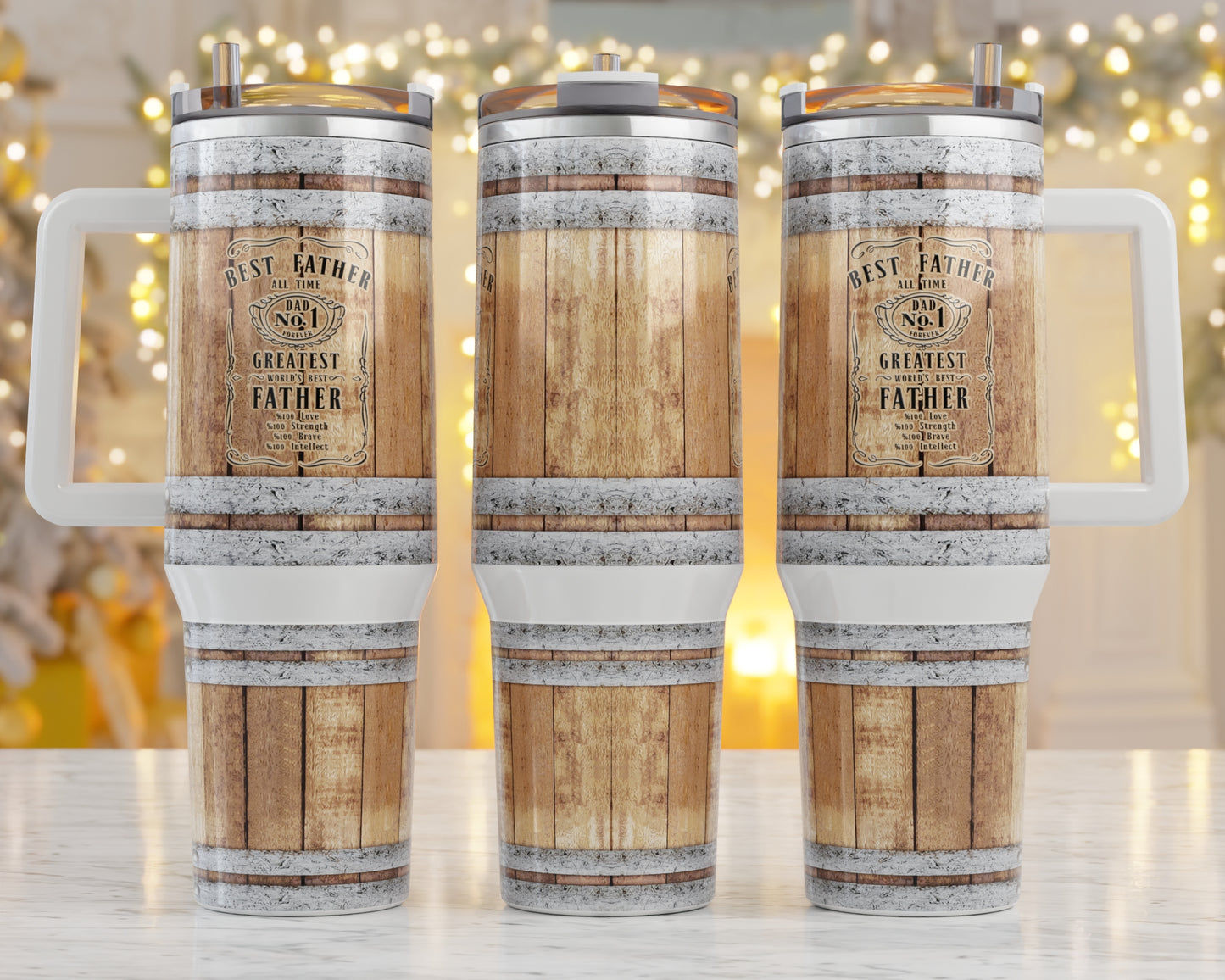 Best Dad Whiskey Barrel 40oz Tumbler