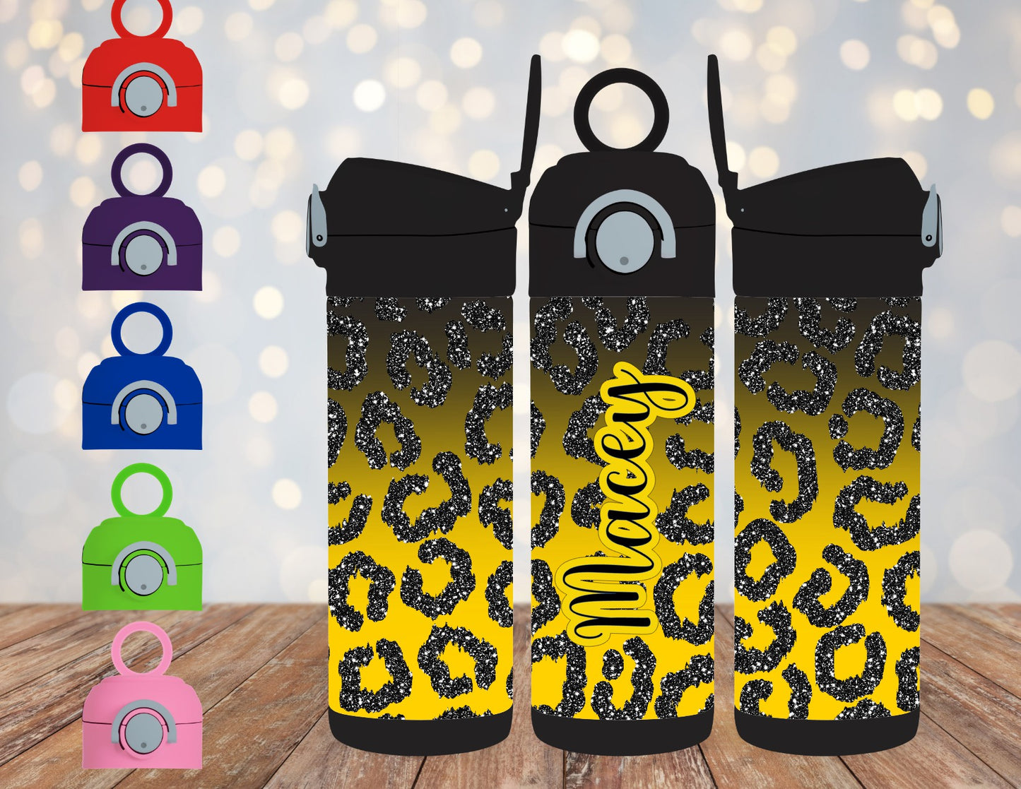 Black and Yellow Glitter Cheetah